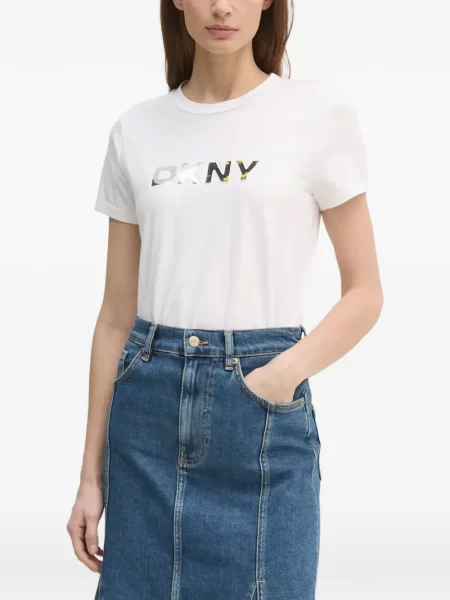 Tricou Dkny cu decolteu rotund alb