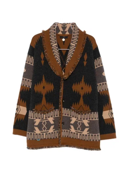 Cardigan Alanui cu franjuri tricotate gri