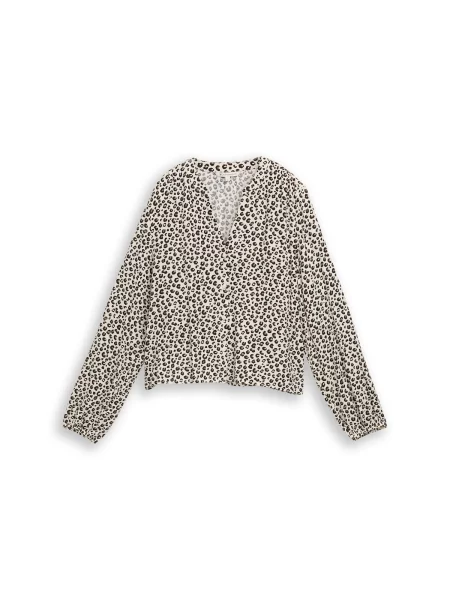 TOM TAILOR DENIM Bluză bej / gri taupe negru