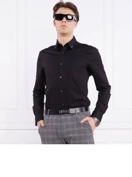 HUGO Cămașă Ermo | Casual fit negru