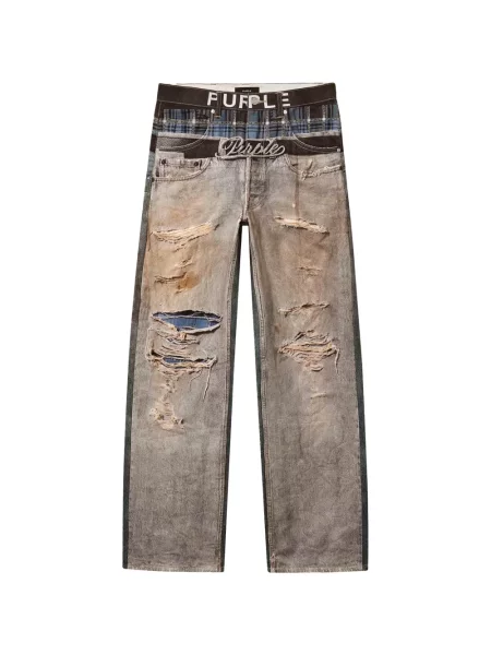 Blugi Purple Brand zdrențuiți albastru