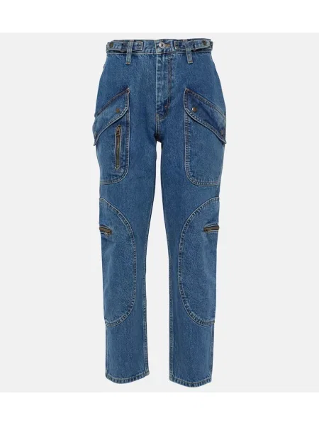 Blugi conici Re/done cu talie înaltă albastru