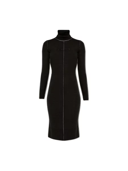 Sukienka Mm6 Maison Margiela wełniana czarna
