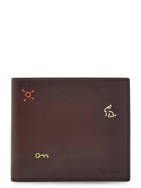Portofel Paul Smith cu broderie maro