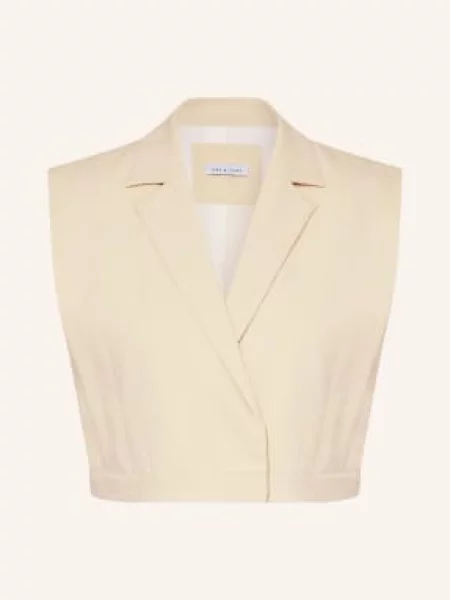 Mrs & Hugs Krótka Kamizelka beige beżowa