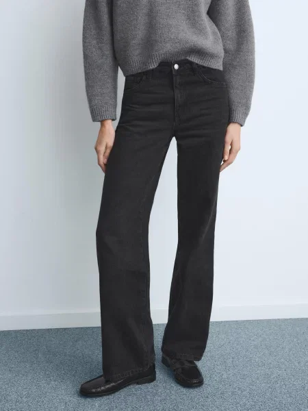 Прямі джинси MANGO чорний