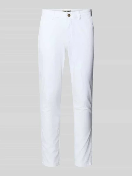 Spodnie materiałowe o kroju slim fit z z tyłu model ‘Marco’ Jack & Jones białe
