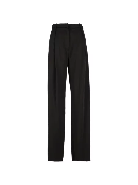 Pantaloni Emporio Armani din țesătură twill negru
