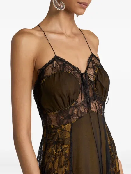 Rochie maxi Etro de mătase cu model floral de costum maro