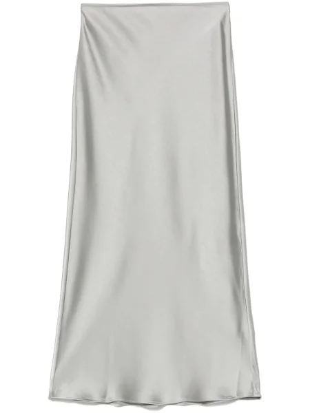 Fustă midi Samsøe Samsøe până la genunchi gri