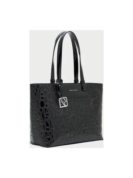 Torebka Armani Exchange z autografem biznesowa czarna