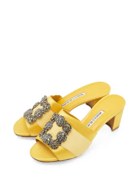 Sandale Manolo Blahnik cu cataramă galben