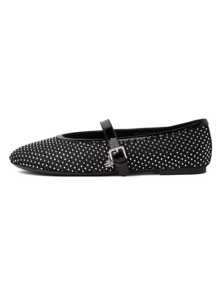Karl Lagerfeld Balerini cu curea glezna Karo / transparent negru