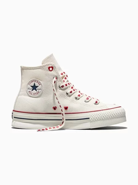 Converse teniși Chuck Taylor All Star Eva Lift Valentine's Day alb