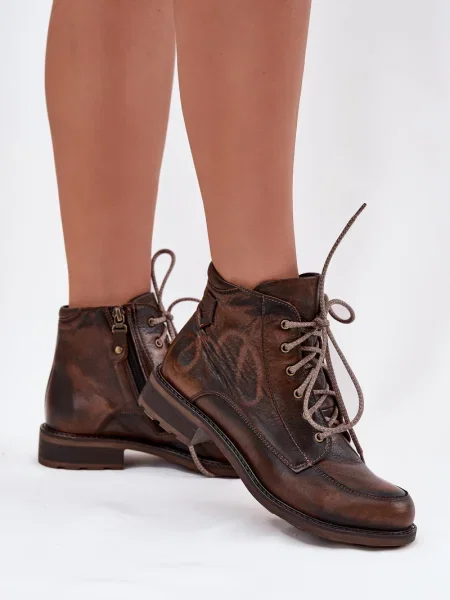 Botine Maciejka din piele maro