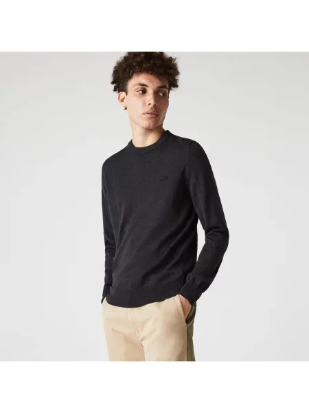 Lacoste светр з круглим вирізом сірий