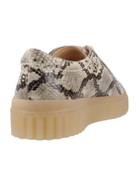 Pantofi Clarks cu model piele de șarpe bej