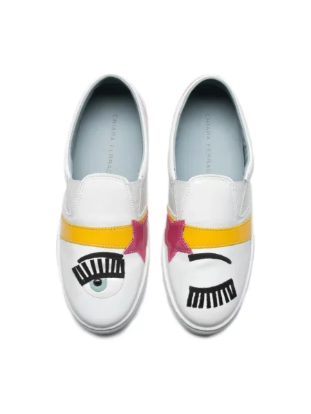 Sneakersy Chiara Ferragni Collection skórzane wsuwane białe