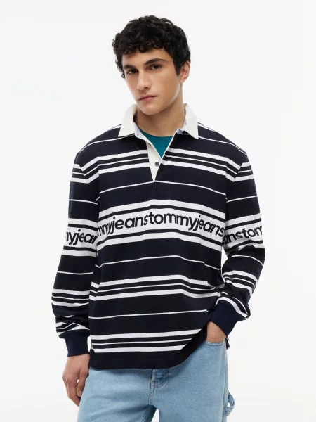 Tommy Jeans Tricou albastru noapte alb