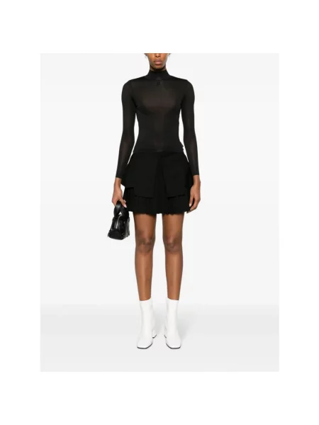 Golf bluzka Courreges skórzana czarna