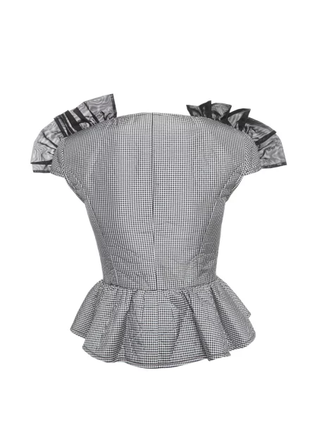 Top Elisabetta Franchi în carouri alb