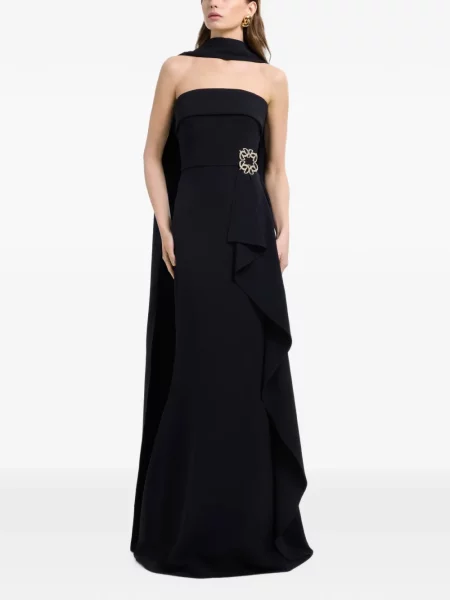 Rochie maxi Elie Saab fără bretele negru