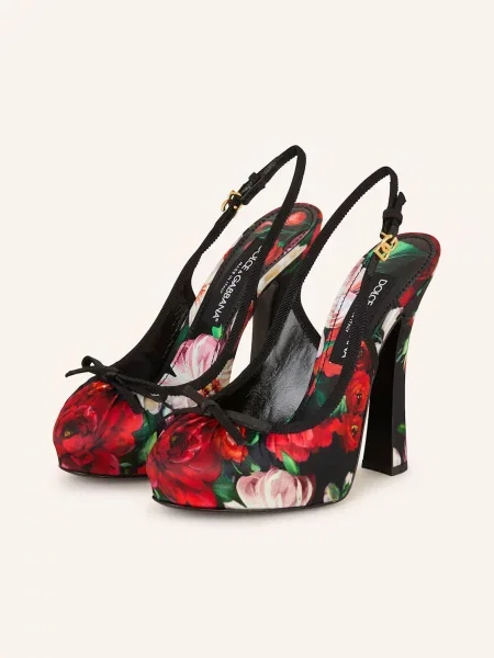 Dolce & Gabbana Czółenka Z Odkrytą Piętą schwarz czarna