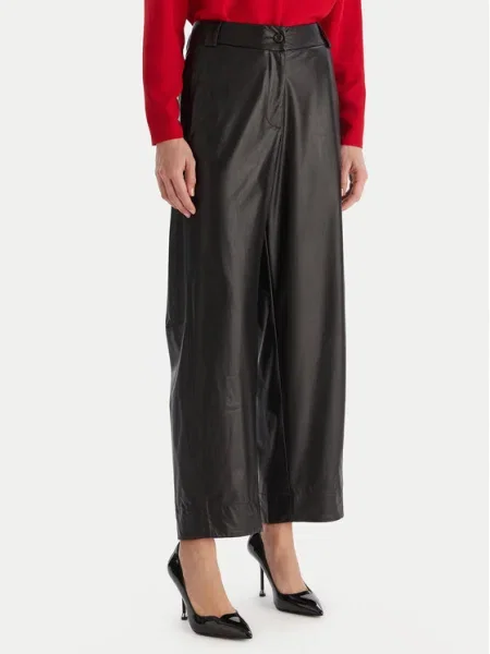 ACCESS FASHION Pantaloni din imitație de piele negru