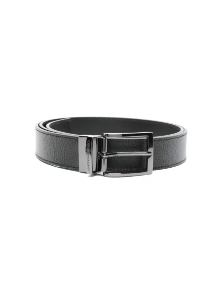 Pasek Emporio Armani skórzany dwustronny czarny