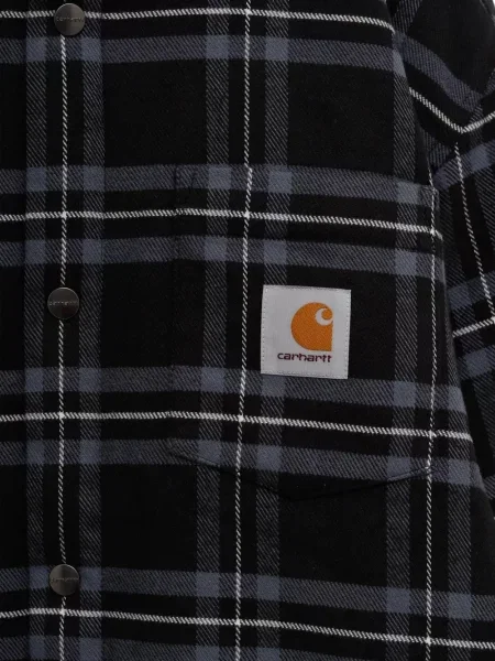 Карирано яке Carhartt Wip с автограф черно
