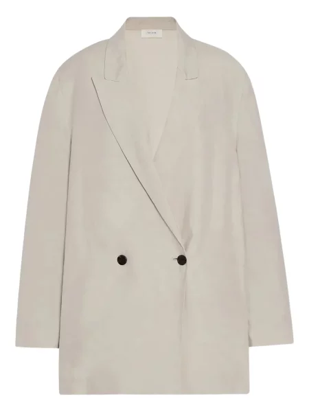 Sacou The Row cu două rânduri de nasturi gri