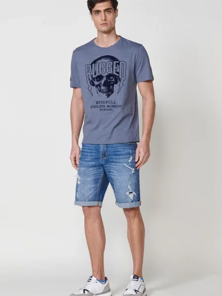 KOROSHI Tričko indigo čierna