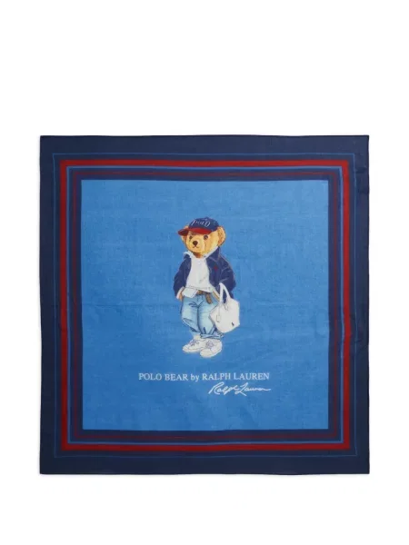 Șapcă Polo Ralph Lauren cu decolteu în V cu autograf în carouri albastru