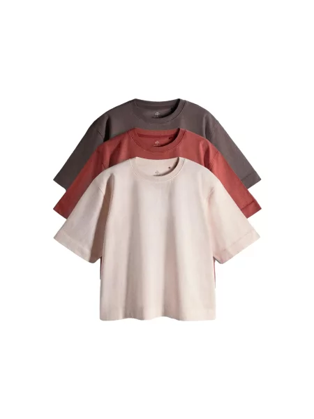 The Set Tričko krémová / tmavě / bordó šedá