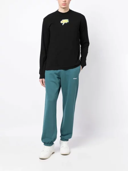 Raštuotos bėgimas kelnės Off-white balta