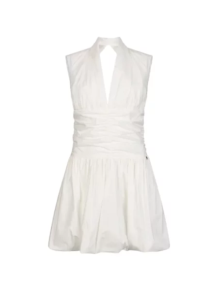 Rochie mini Liu Jo cu decolteu în V de costum alb