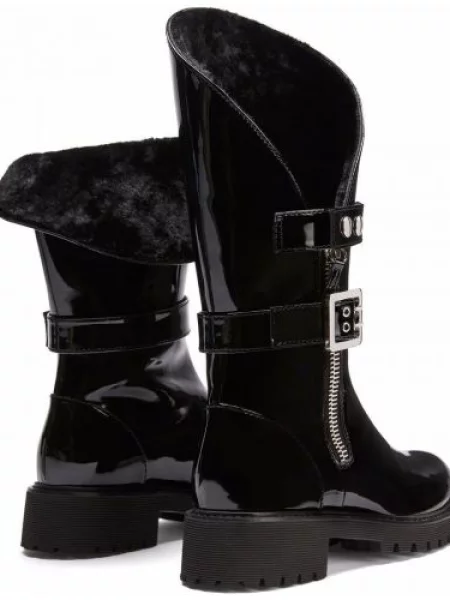 Kožené kotníkové boty Giuseppe Zanotti černé