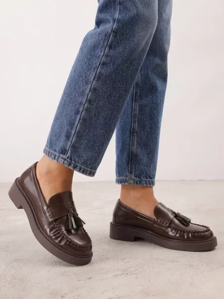 Mocasini Vices din piele maro