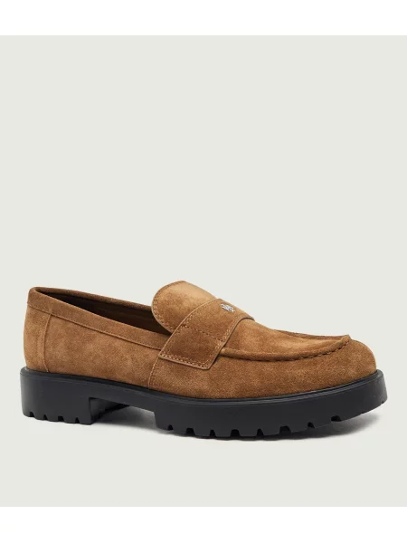 TORY BURCH Pantofi loafer Classic Lug | piele întoarsă maro