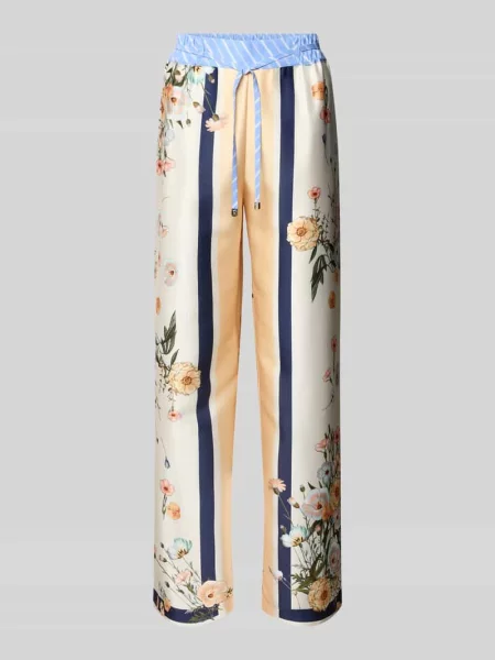 Szerokie spodnie materiałowe z satyny Liu Jo White żółte