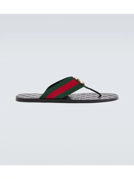 Chiloți tanga Gucci din piele negru
