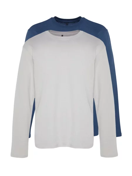 Trendyol Tricou safir / deschis gri