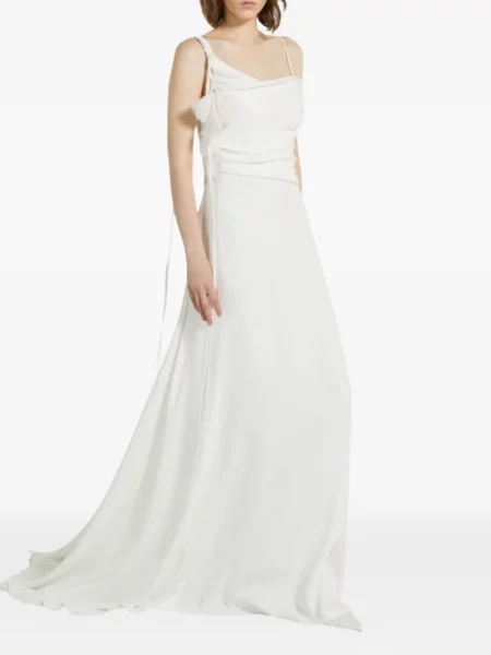 Rochie maxi Max Mara drapată de costum alb