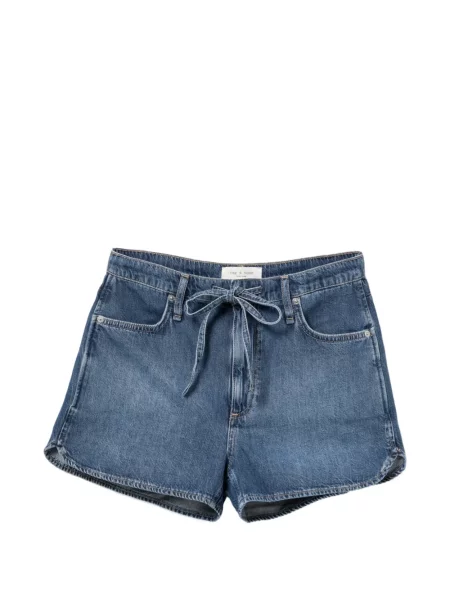 Pantaloni scurți din denim Rag & Bone cu cordon albastru