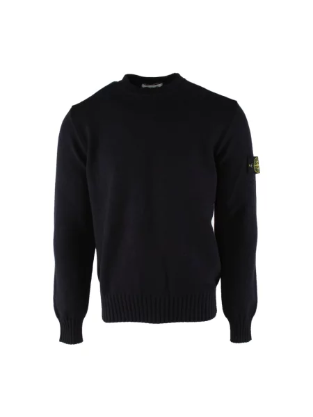 Dzianinowy sweter Stone Island z kamieniami niebieski