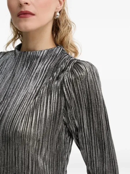 Rochie midi Bruuns Bazaar plisată până la genunchi de costum argintiu