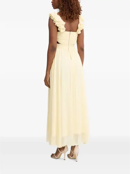 Rochie maxi Morgan cu volane galben