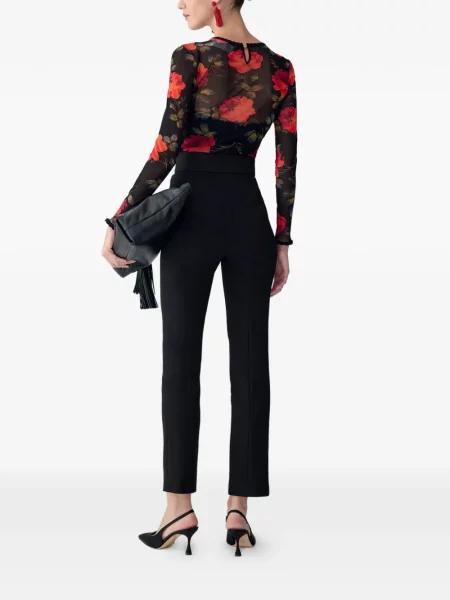 Top Carolina Herrera cu imagine plasă negru