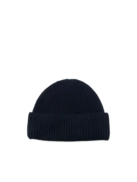 Czapka Maison Kitsune wełniana z logo niebieska