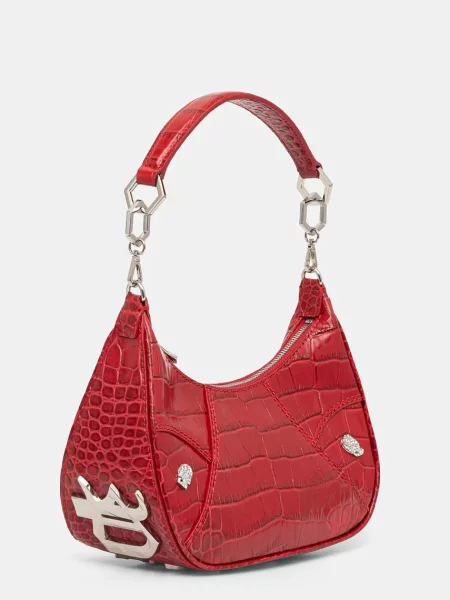 Кожаная сумка Philipp Plein красная